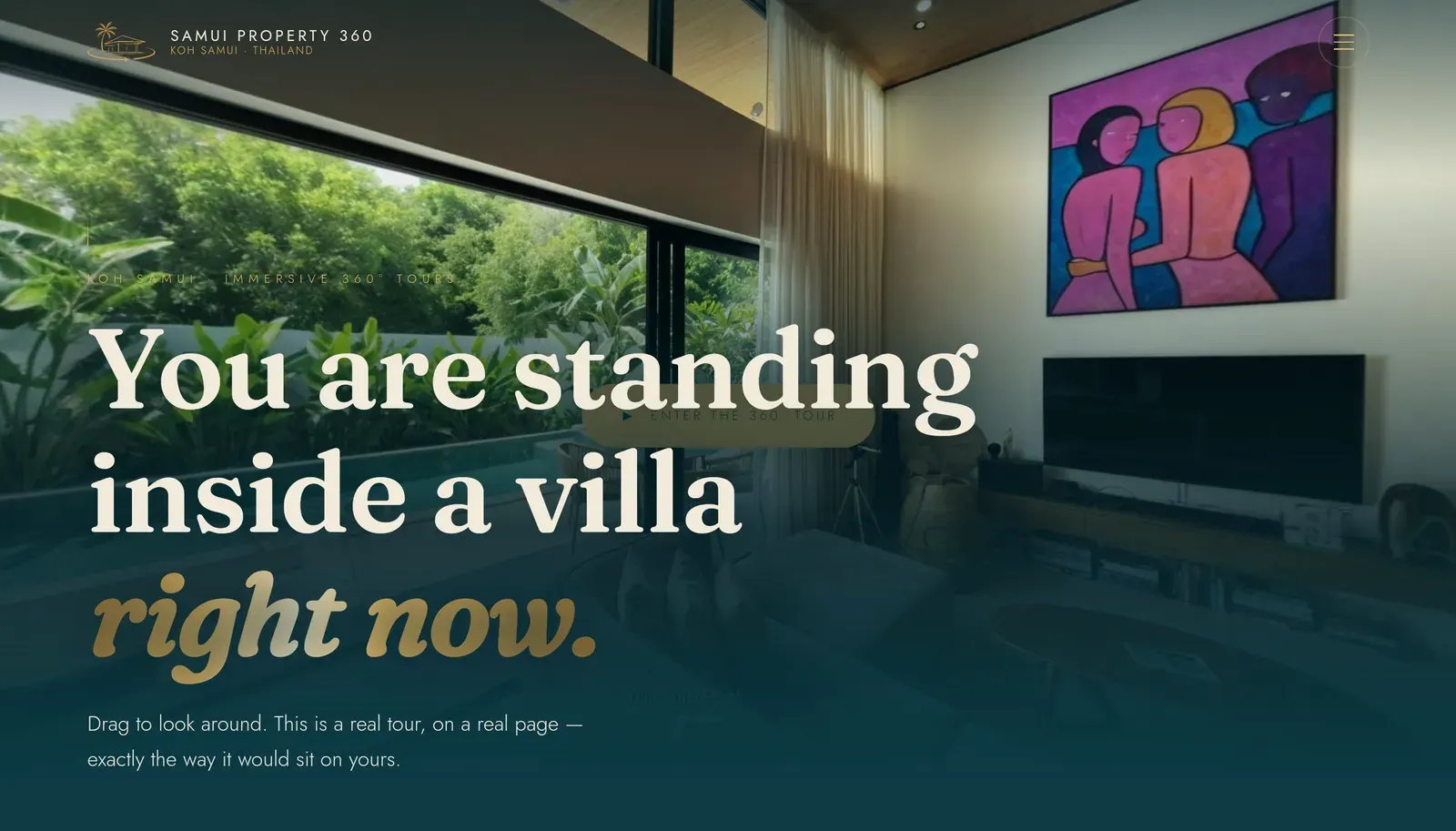 Samui Property 360 website on desktop